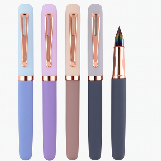 Elegant Matte Fountain Pens with Rose Gold Accents | Sunyale OEM/ODM Writing Instruments