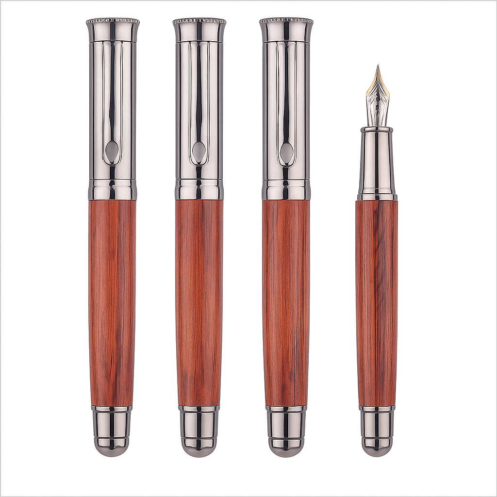 Heritage Wood & Metal Fountain Pen – OEM/ODM Natural Series by Sunyale